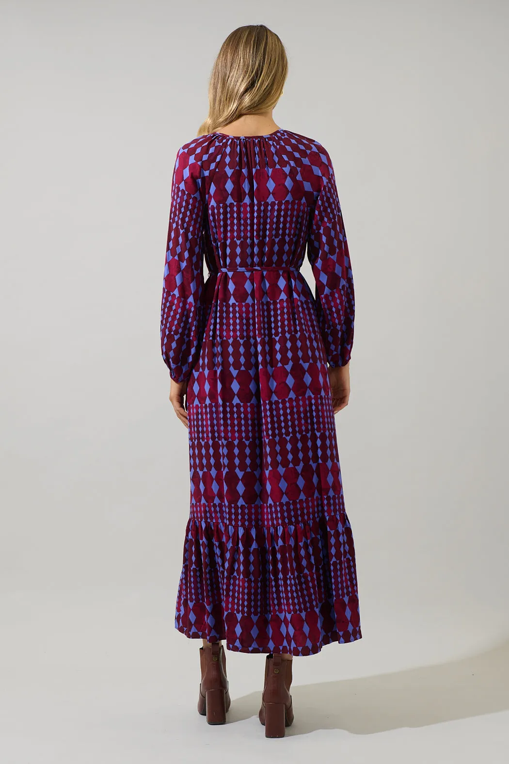 Ramsay Abstract Larrie Button Down Maxi Dress sold by Sugarlips product image thumbnail 3