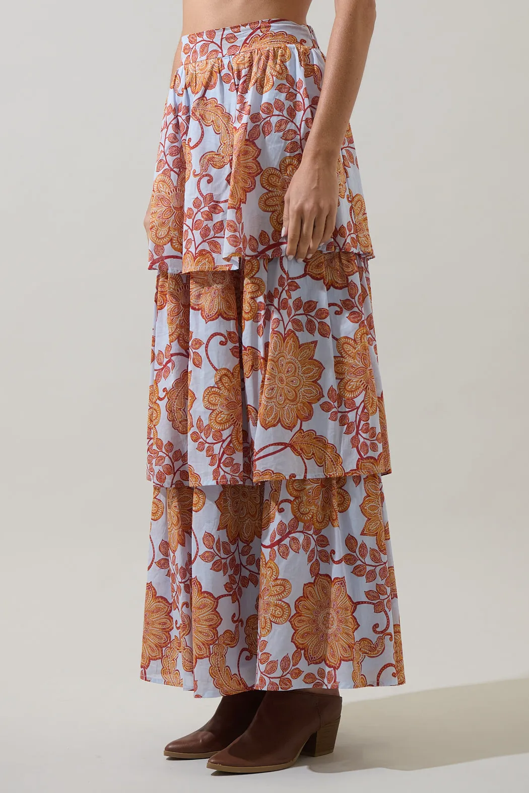 Siany Floral Tonia Tiered Maxi Skirt sold by Sugarlips product image thumbnail 3