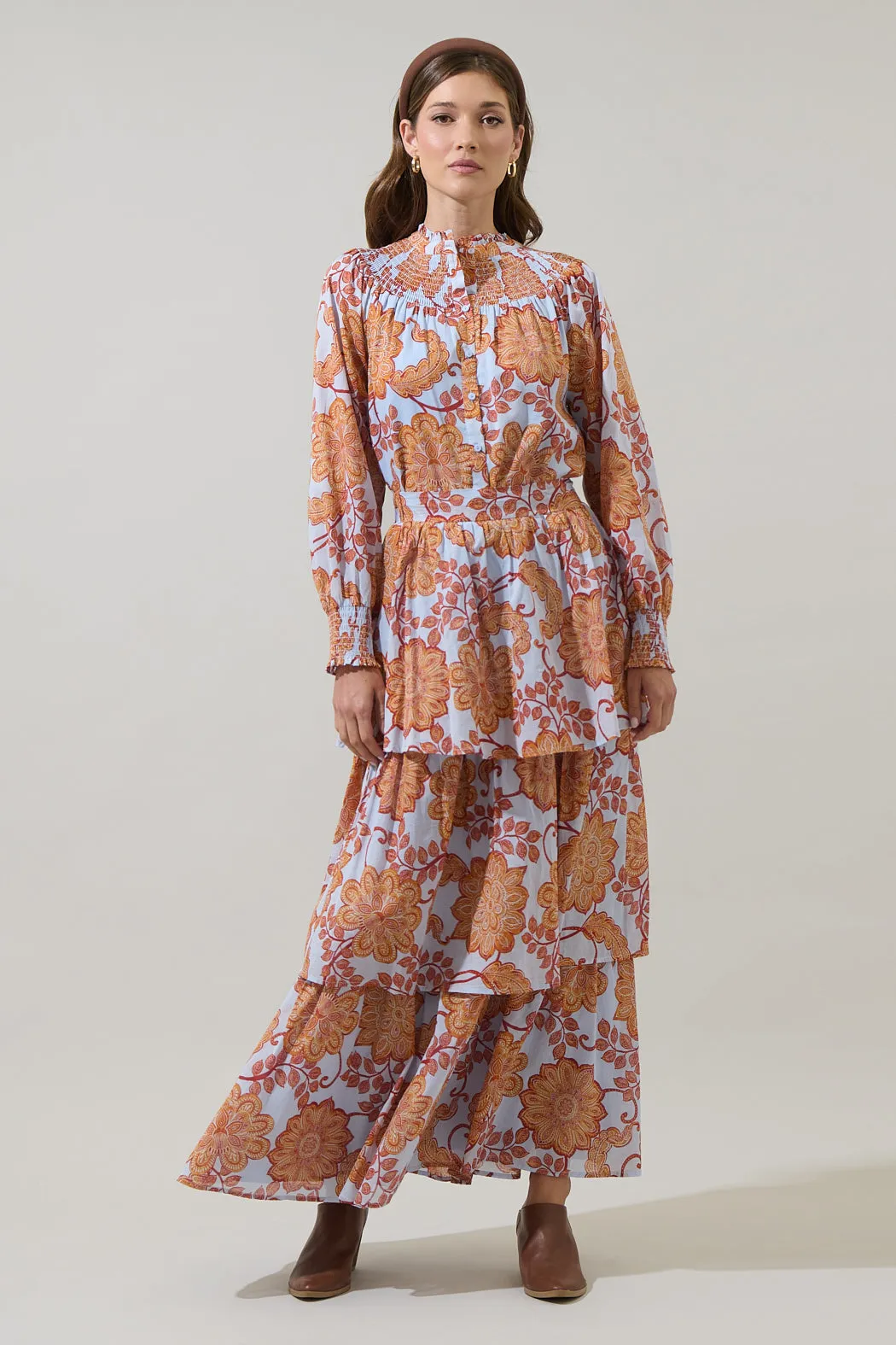 Siany Floral Tonia Tiered Maxi Skirt sold by Sugarlips product image thumbnail 4