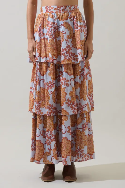 Siany Floral Tonia Tiered Maxi Skirt sold by Sugarlips