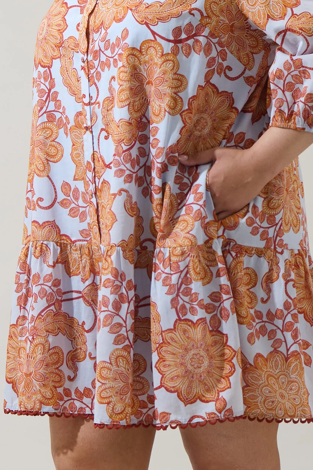 Siany Floral Yamila Ruffle Mini Dress Curve sold by Sugarlips product image thumbnail 5