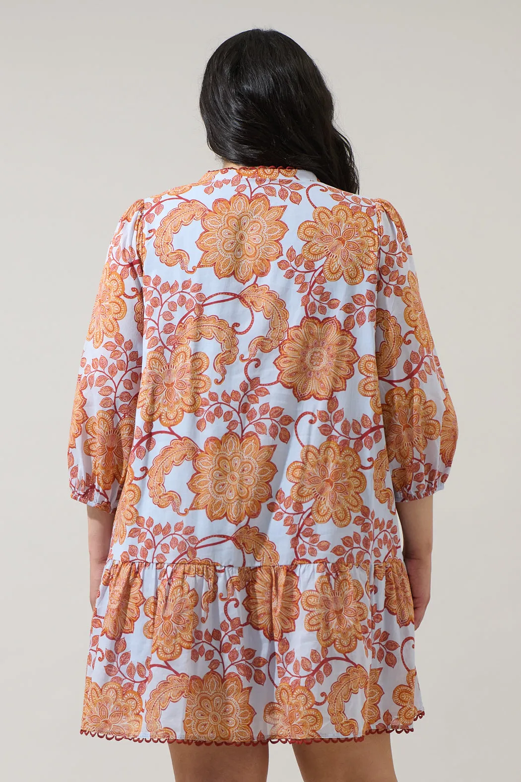 Siany Floral Yamila Ruffle Mini Dress Curve sold by Sugarlips product image thumbnail 2