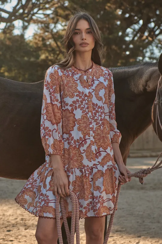 Siany Floral Yamila Ruffle Mini Dress sold by Sugarlips