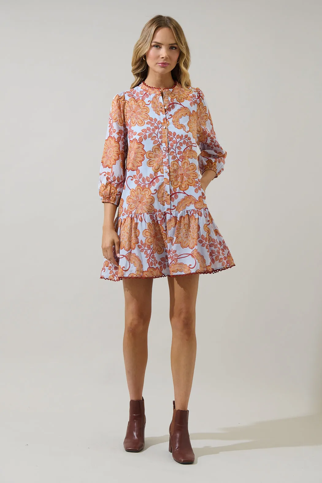 Siany Floral Yamila Ruffle Mini Dress sold by Sugarlips product image thumbnail 5
