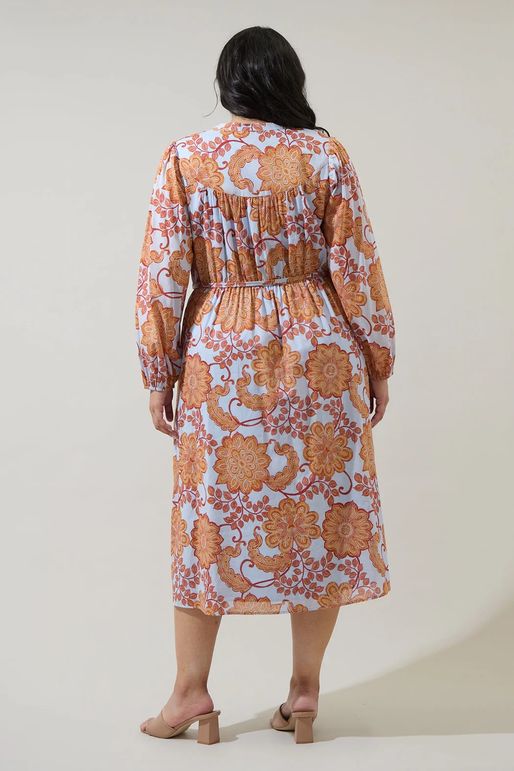 Siany Floral Ameni Button Down Midi Dress Curve sold by Sugarlips product image thumbnail 2