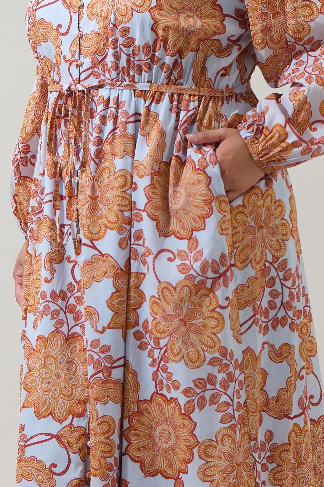 Siany Floral Ameni Button Down Midi Dress Curve sold by Sugarlips product image thumbnail 4
