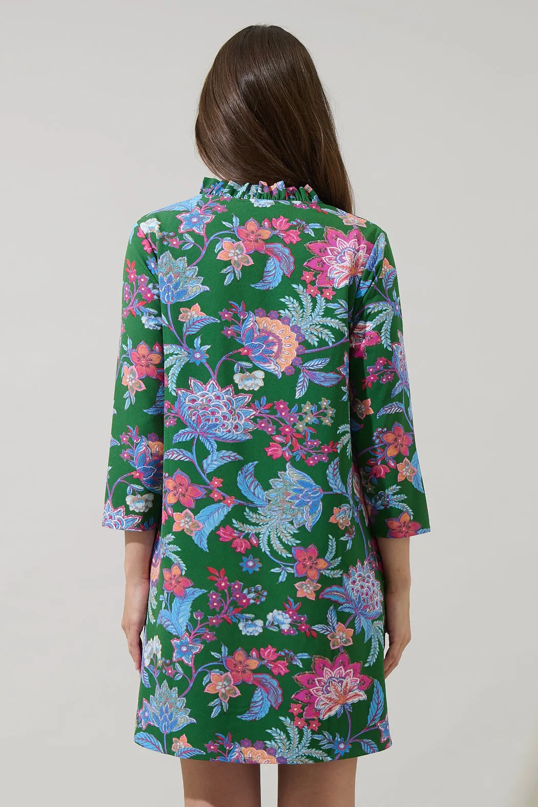 Elara Floral Ruelle Ruffle Mini Dress sold by Sugarlips product image thumbnail 3