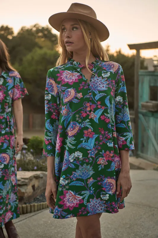 Elara Floral Ruelle Ruffle Mini Dress sold by Sugarlips