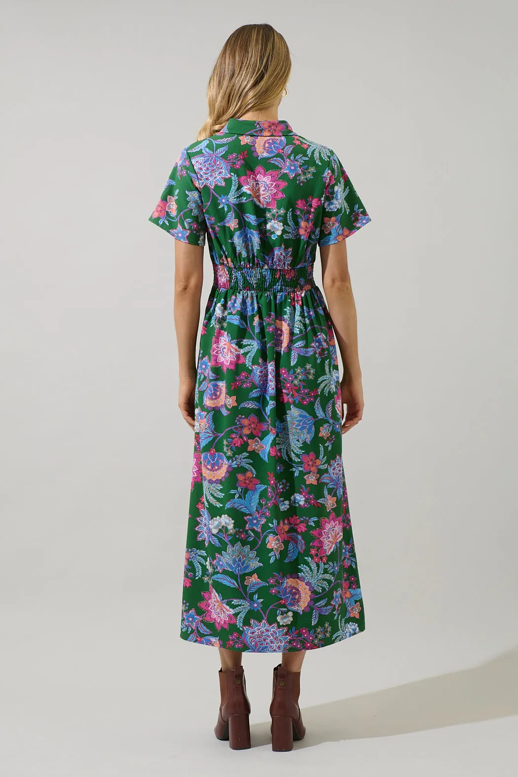 Elara Floral Marisy Collared Maxi Dress sold by Sugarlips product image thumbnail 3