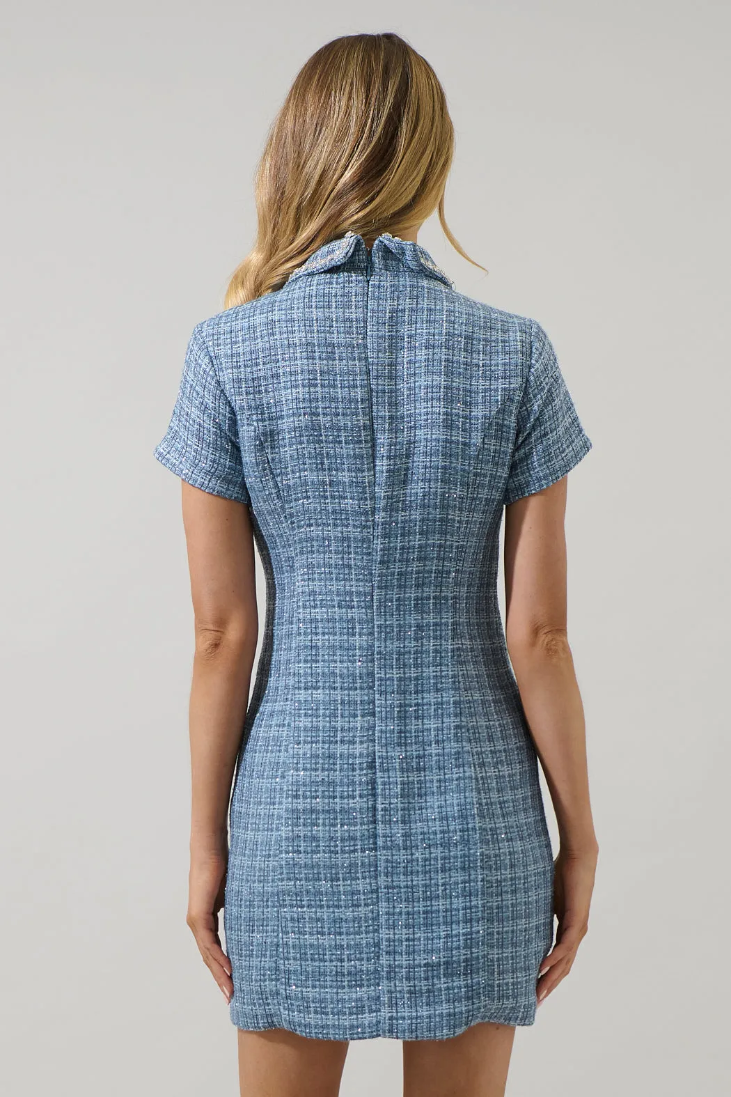 Haley Astery Tweed Collar Mini Dress sold by Sugarlips product image thumbnail 3