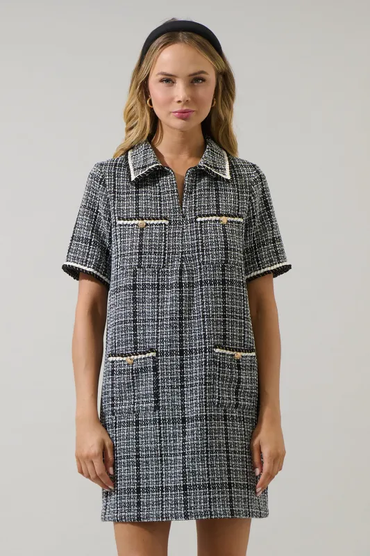 Audrey Tweed Collar Mini Dress sold by Sugarlips