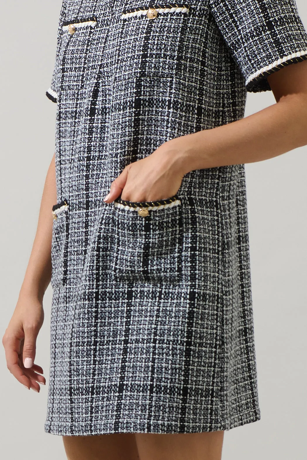 Audrey Tweed Collar Mini Dress sold by Sugarlips product image thumbnail 5