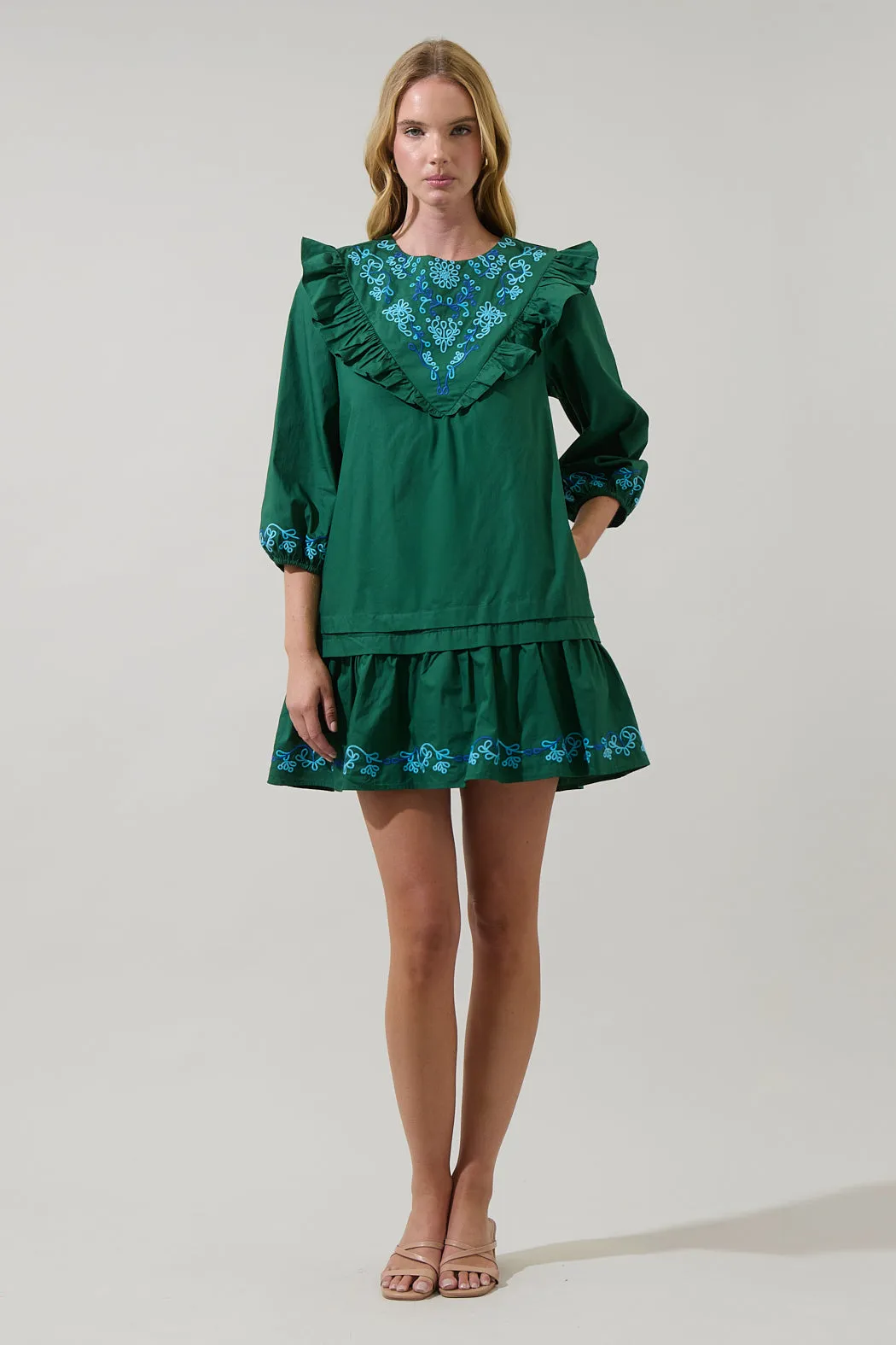 Dinah Poplin Embroidered Mini Dress sold by Sugarlips product image thumbnail 4