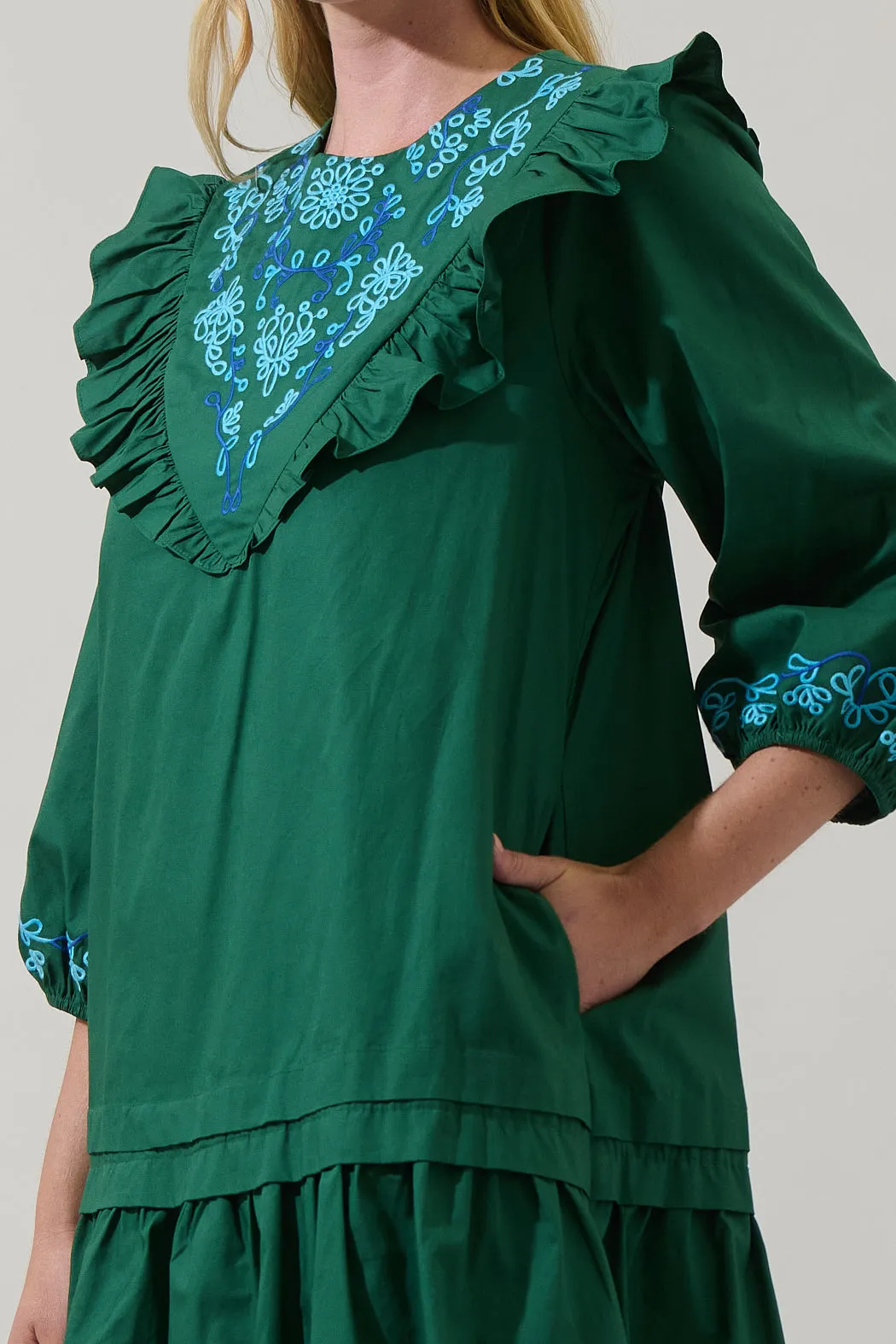 Dinah Poplin Embroidered Mini Dress sold by Sugarlips product image thumbnail 5