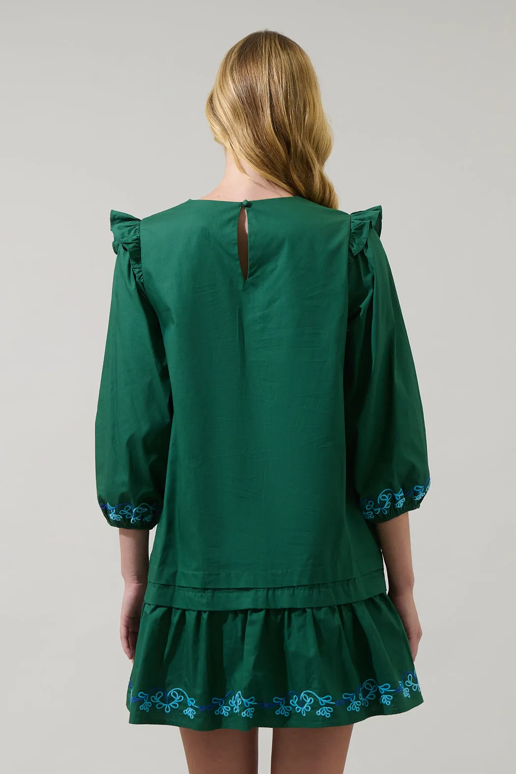 Dinah Poplin Embroidered Mini Dress sold by Sugarlips product image thumbnail 2
