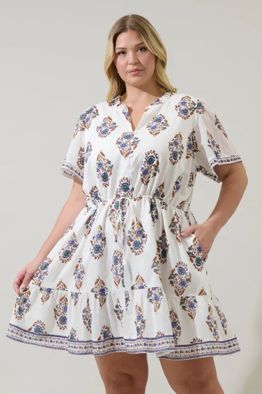 Rennie Floral Warna Shift Mini Dress Curve sold by Sugarlips