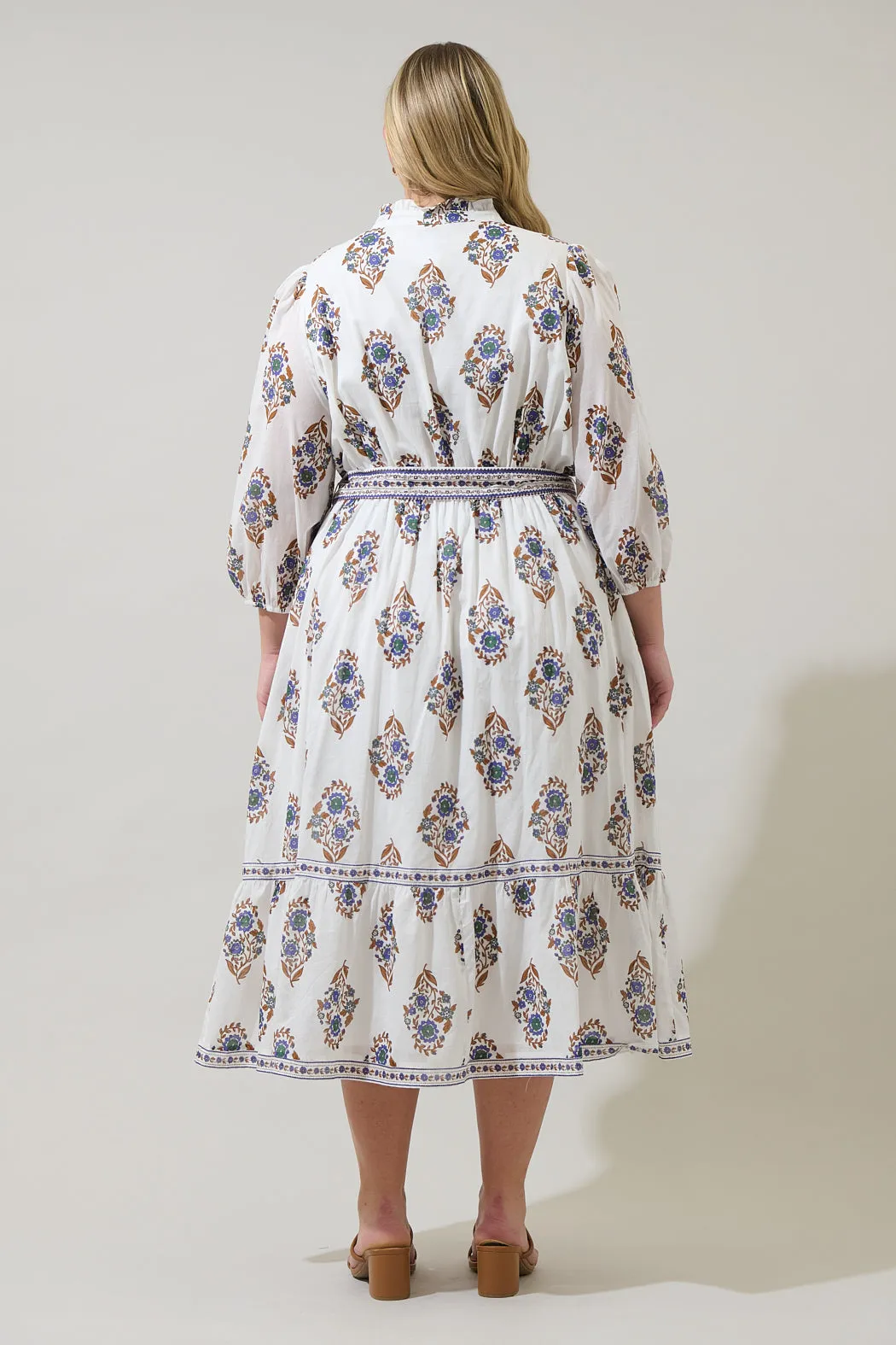 Rennie Floral Darny Long Sleeve Midi Dress Curve sold by Sugarlips product image thumbnail 2