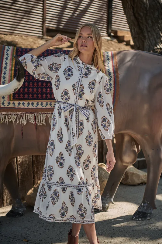 Rennie Floral Darny Long Sleeve Midi Dress sold by Sugarlips