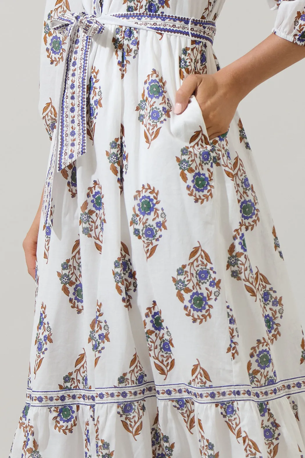 Rennie Floral Darny Long Sleeve Midi Dress sold by Sugarlips product image thumbnail 5