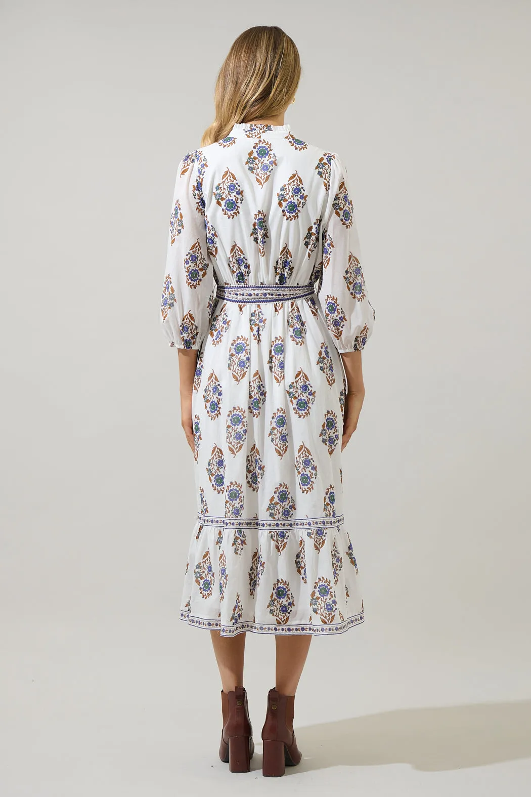 Rennie Floral Darny Long Sleeve Midi Dress sold by Sugarlips product image thumbnail 3
