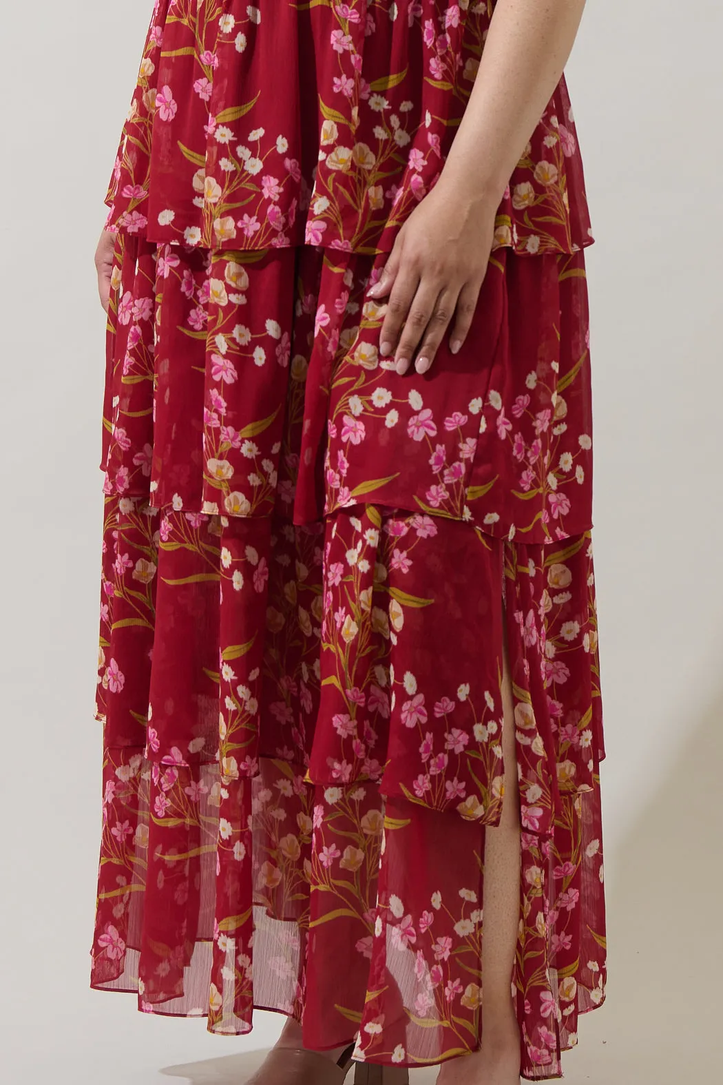 Ginnie Floral Amabel Tiered Maxi Dress Curve sold by Sugarlips product image thumbnail 4