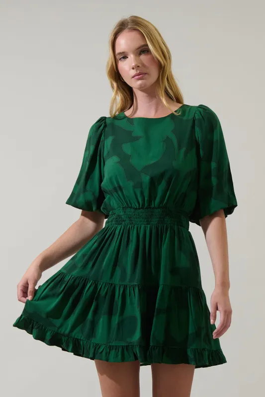 Benti Abstract Suma Ruffle Mini Dress sold by Sugarlips