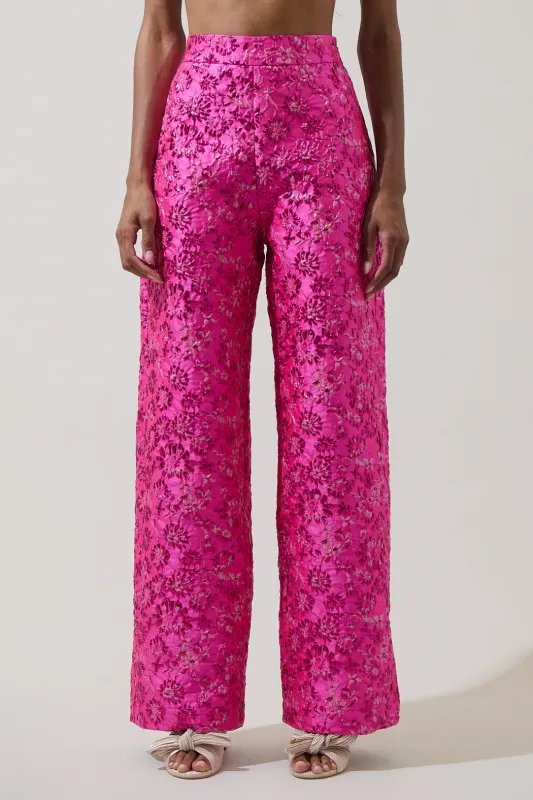 Harrington Jacquard Hestia Wide Leg Pants sold by Sugarlips