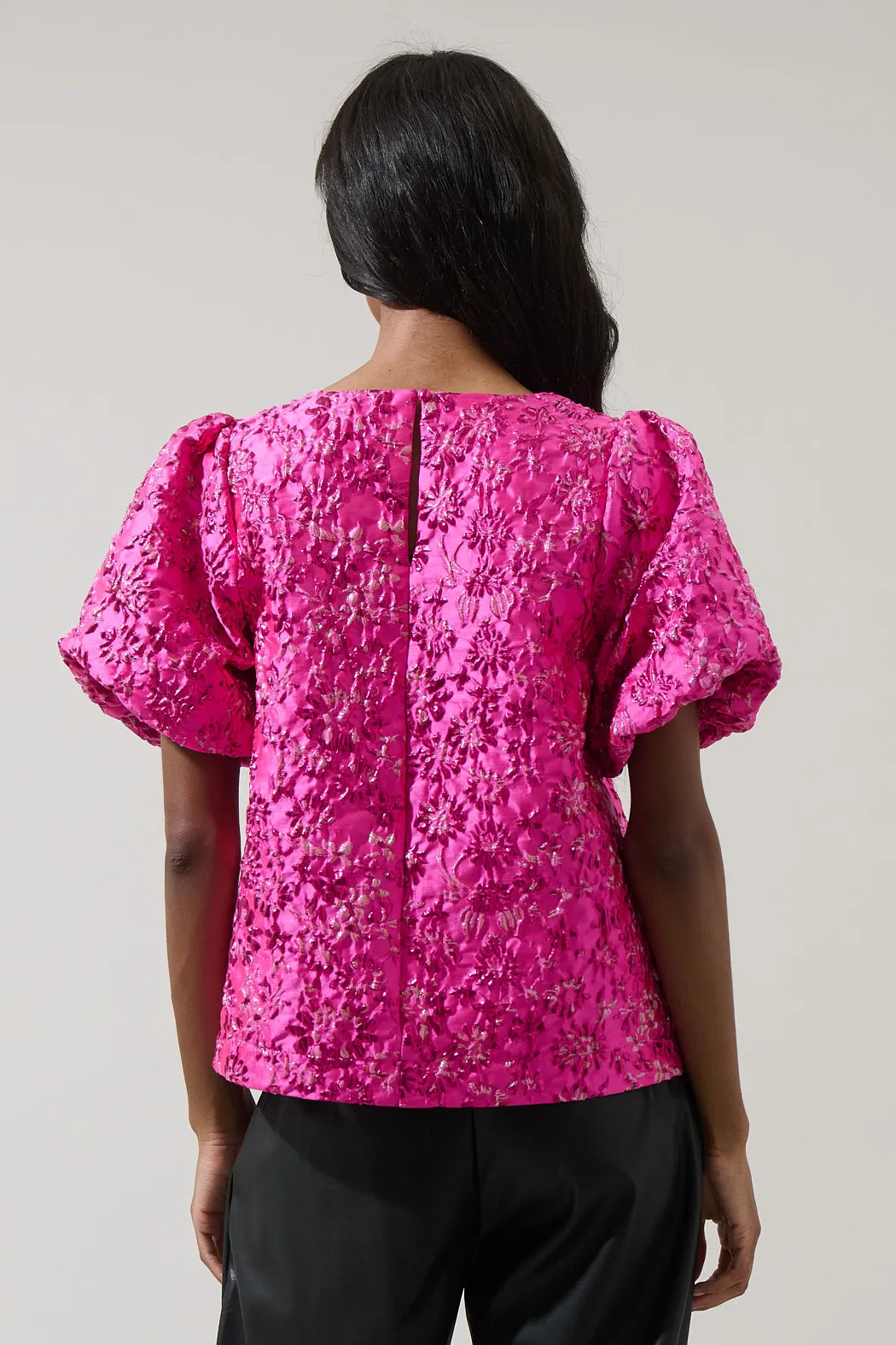 Harrington Jacquard Floral Joi Bubble Top sold by Sugarlips product image thumbnail 3
