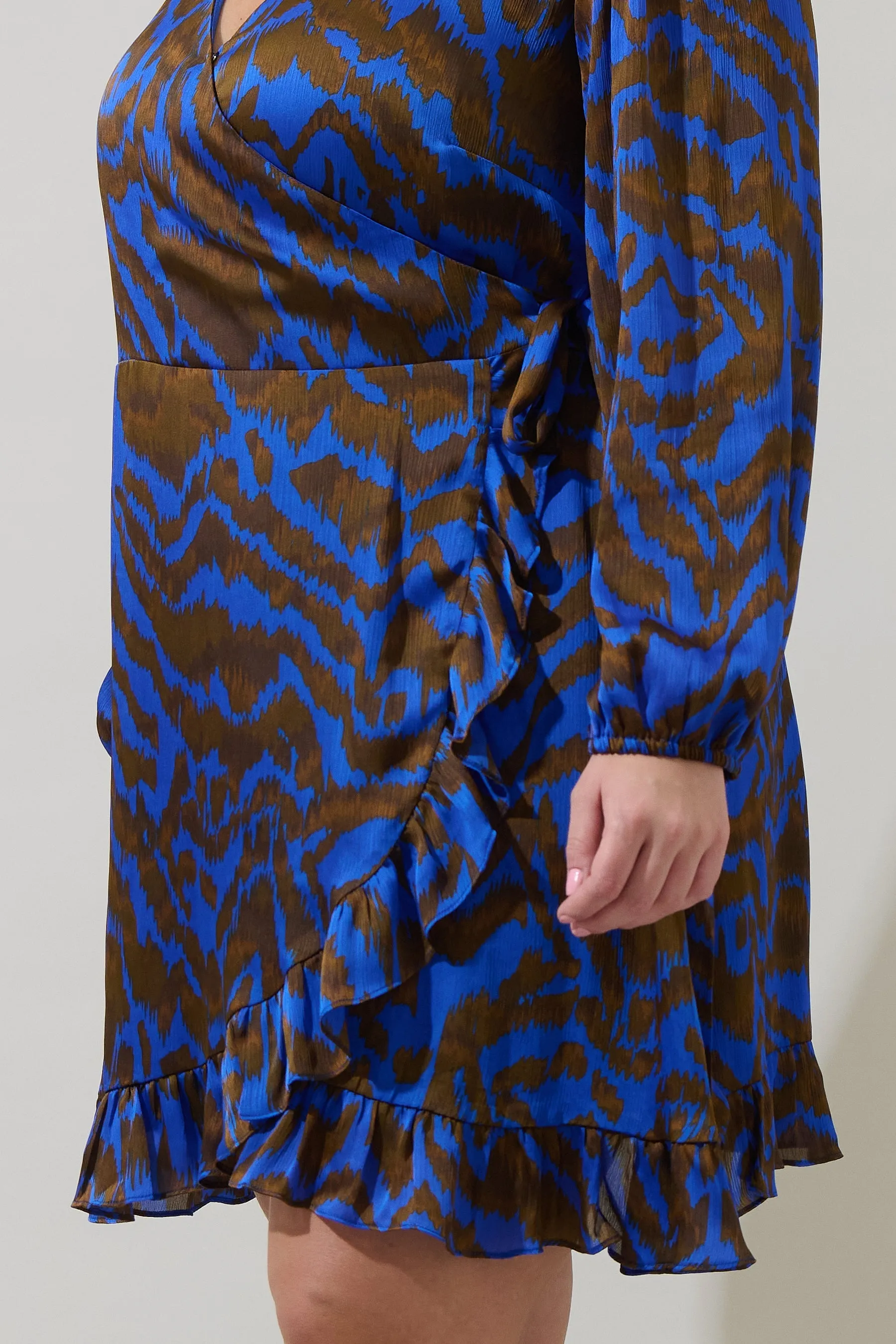 Krista Abstract Mini Wrap Dress Curve sold by Sugarlips product image thumbnail 5