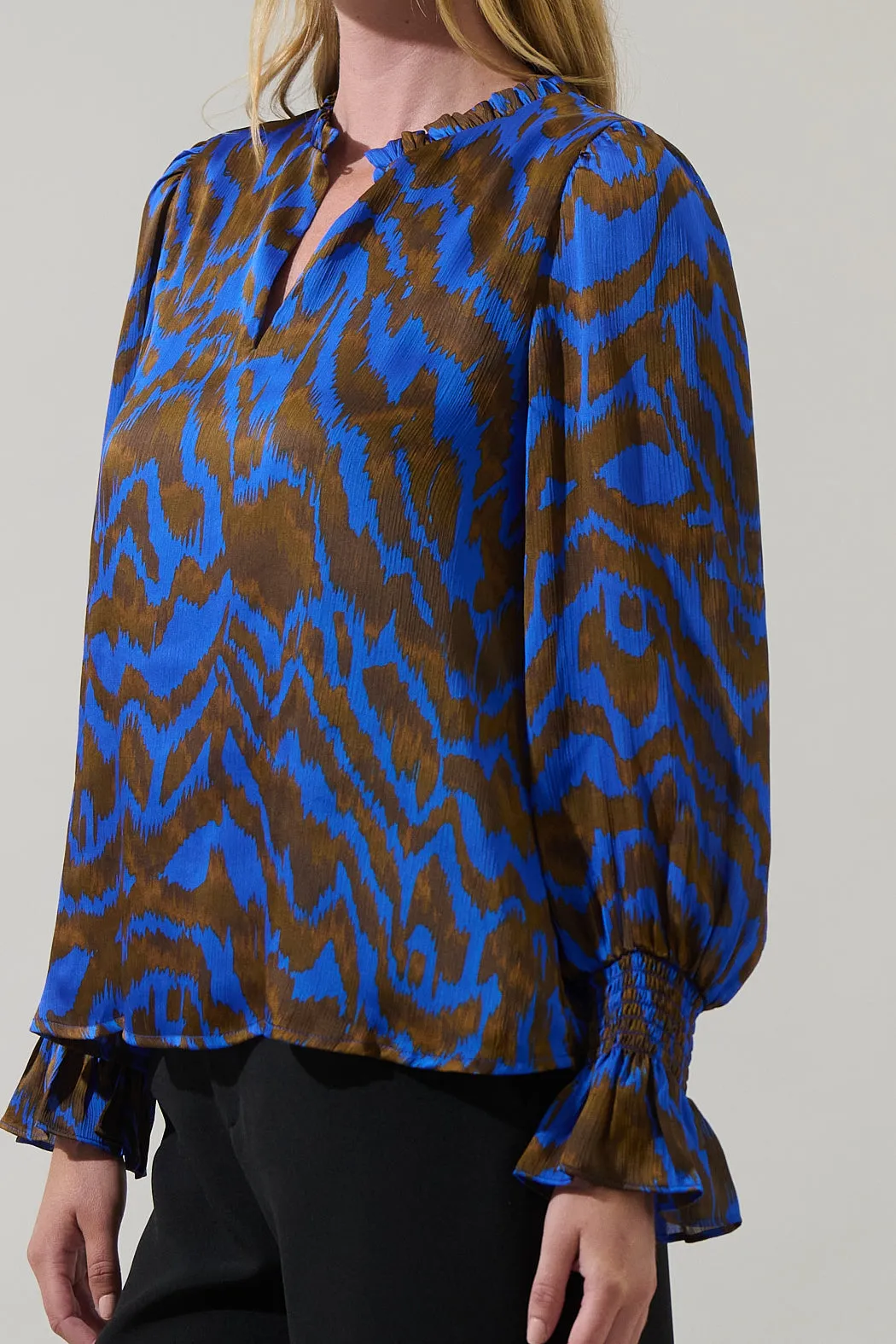 Krista Abstract Minda Keyhole Blouse sold by Sugarlips product image thumbnail 5