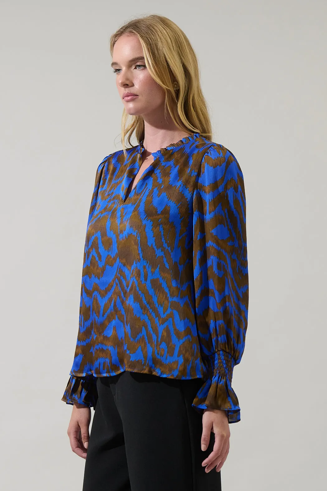Krista Abstract Minda Keyhole Blouse sold by Sugarlips product image thumbnail 3