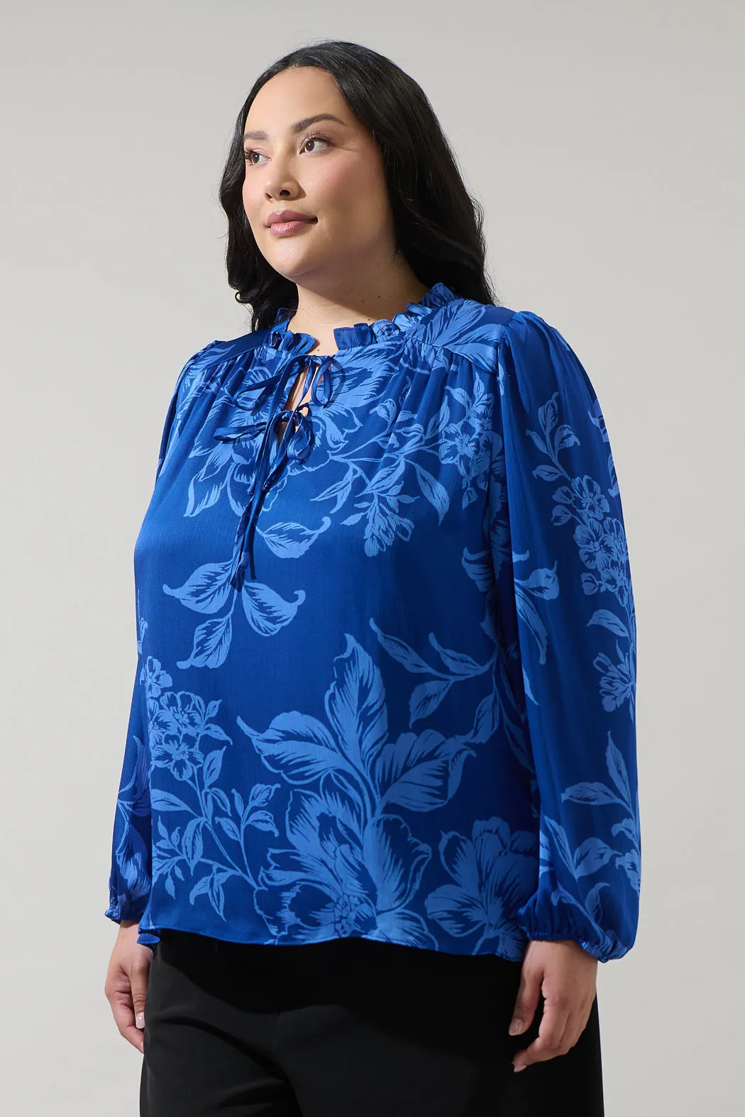 Ciara Floral Lindsey Ruffle Blouse Curve sold by Sugarlips product image thumbnail 3