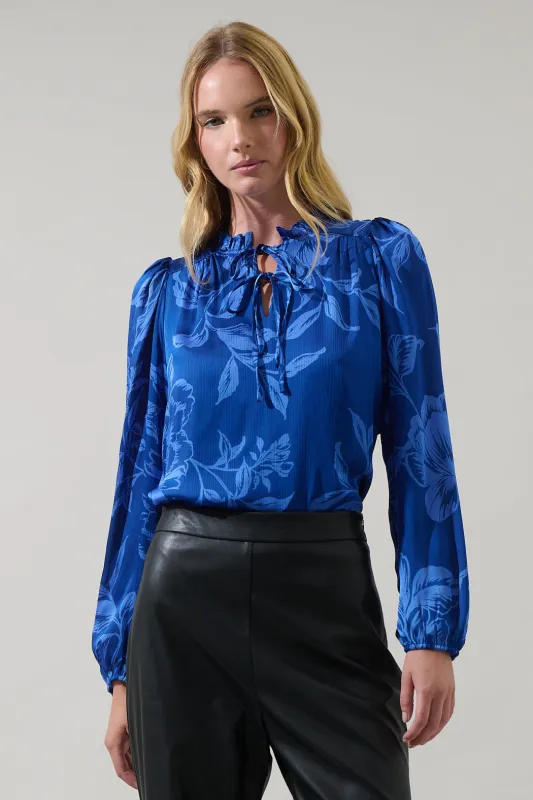 Ciara Floral Lindsey Ruffle Blouse sold by Sugarlips