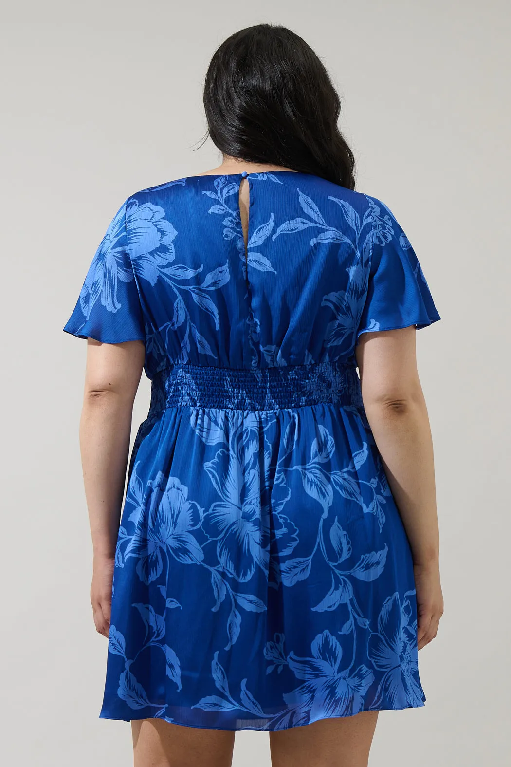 Ciara Floral Emeny Short Sleeve Mini Dress Curve sold by Sugarlips product image thumbnail 2