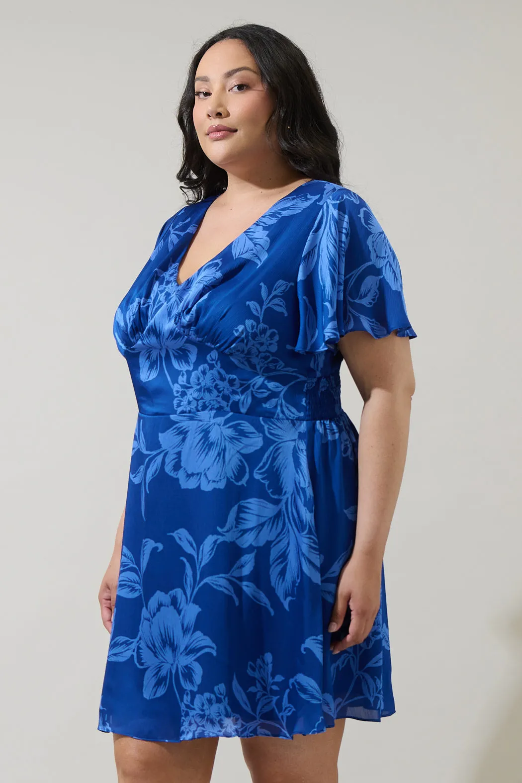 Ciara Floral Emeny Short Sleeve Mini Dress Curve sold by Sugarlips product image thumbnail 3