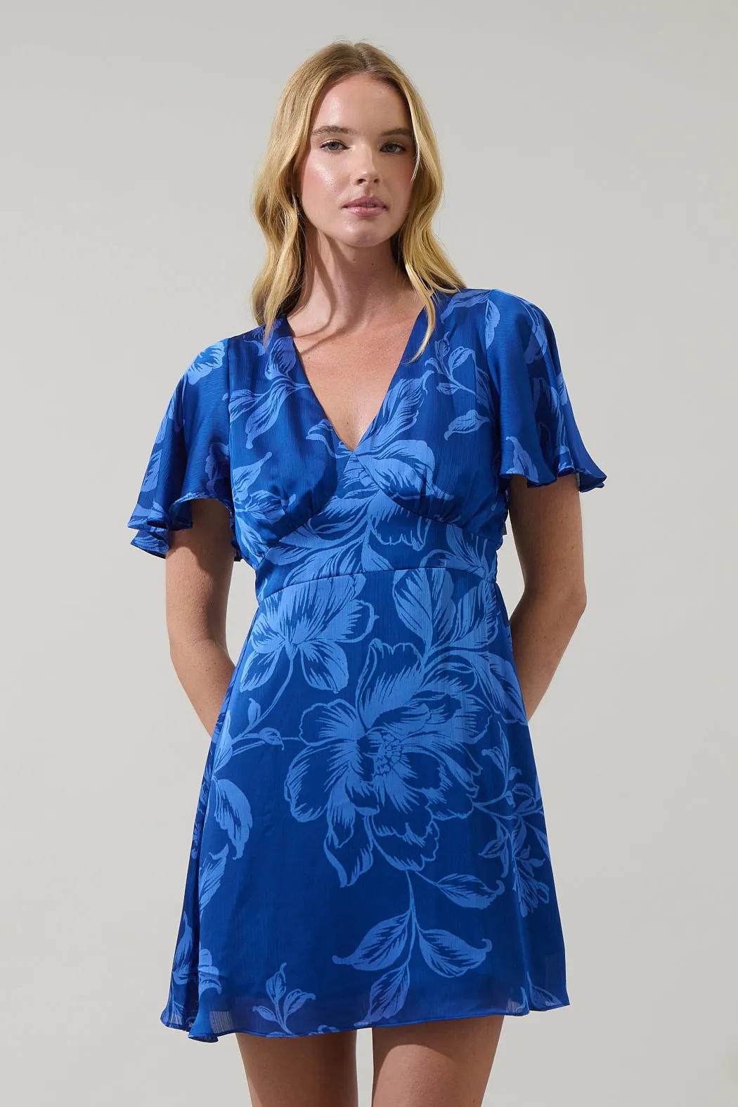 Ciara Floral Emeny Short Sleeve Mini Dress sold by Sugarlips product image thumbnail 2