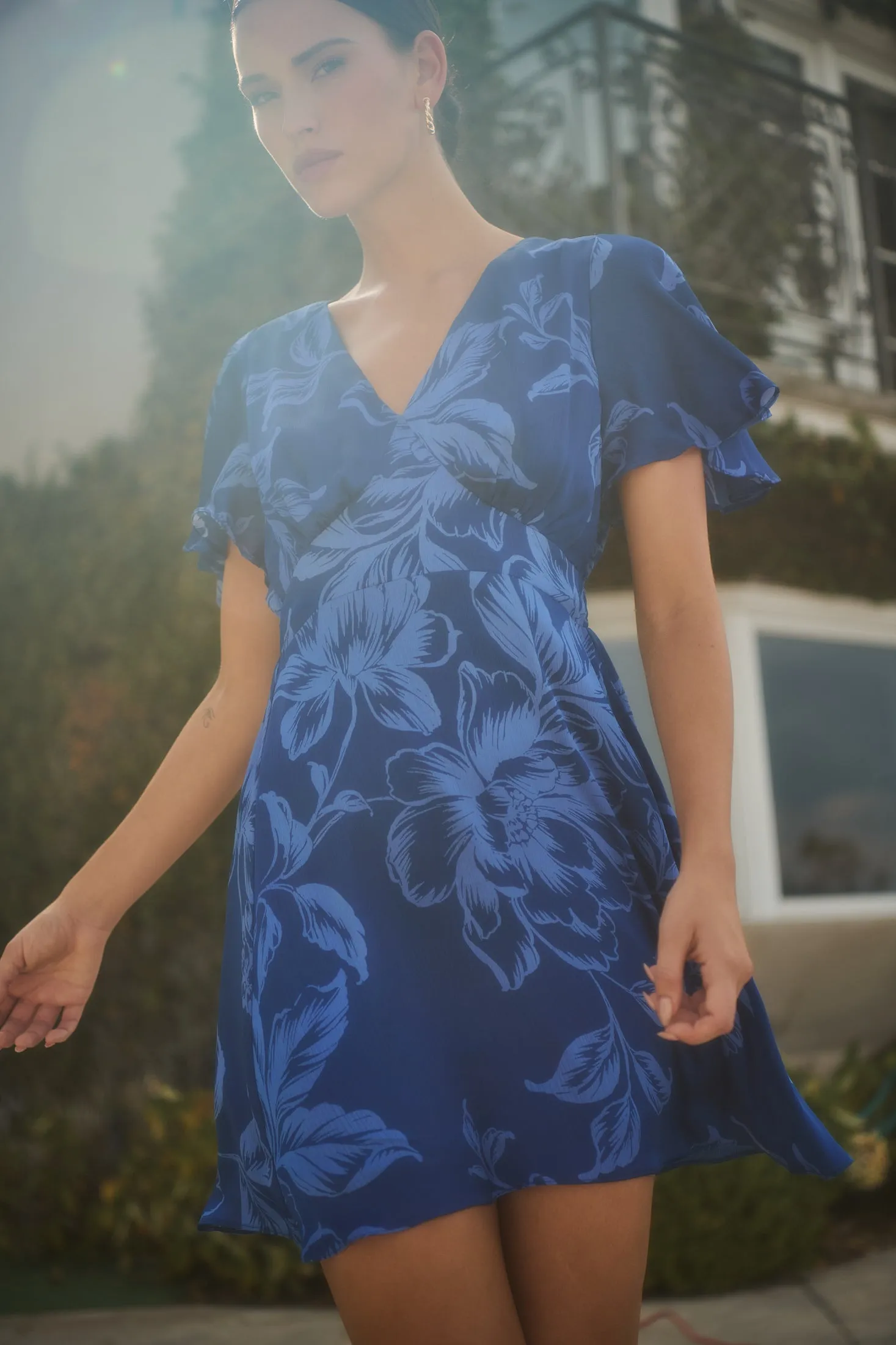 Ciara Floral Emeny Short Sleeve Mini Dress sold by Sugarlips