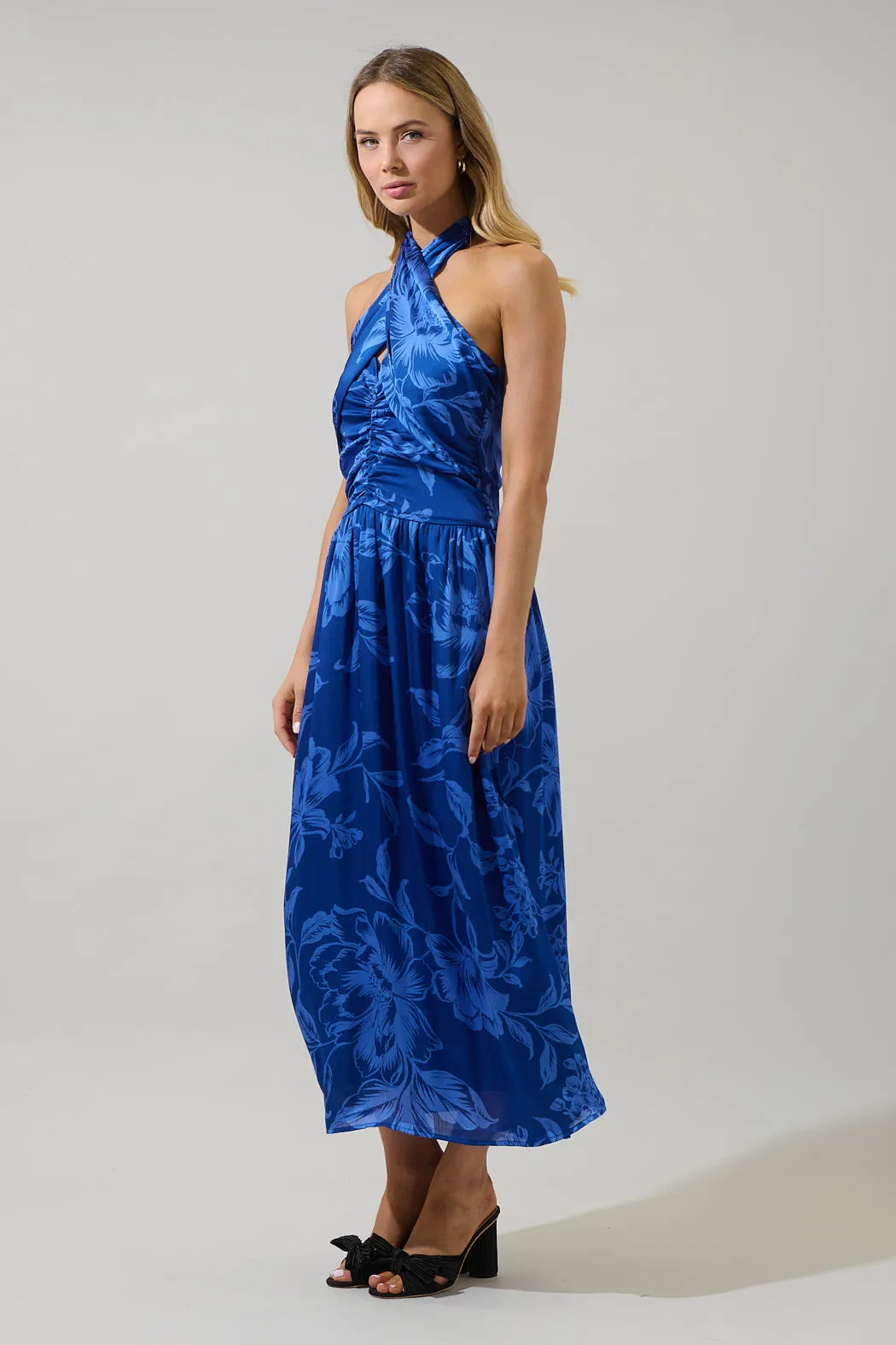 Ciara Floral Tiffi Halter Maxi Dress sold by Sugarlips product image thumbnail 3