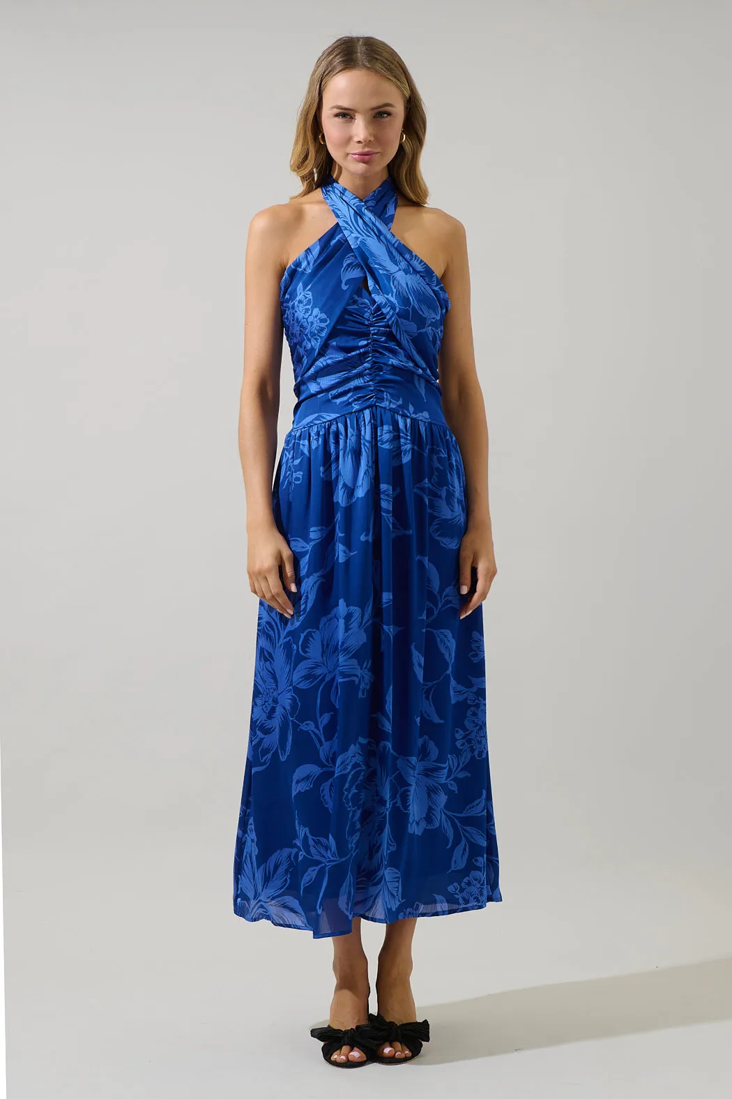 Ciara Floral Tiffi Halter Maxi Dress sold by Sugarlips product image thumbnail 4