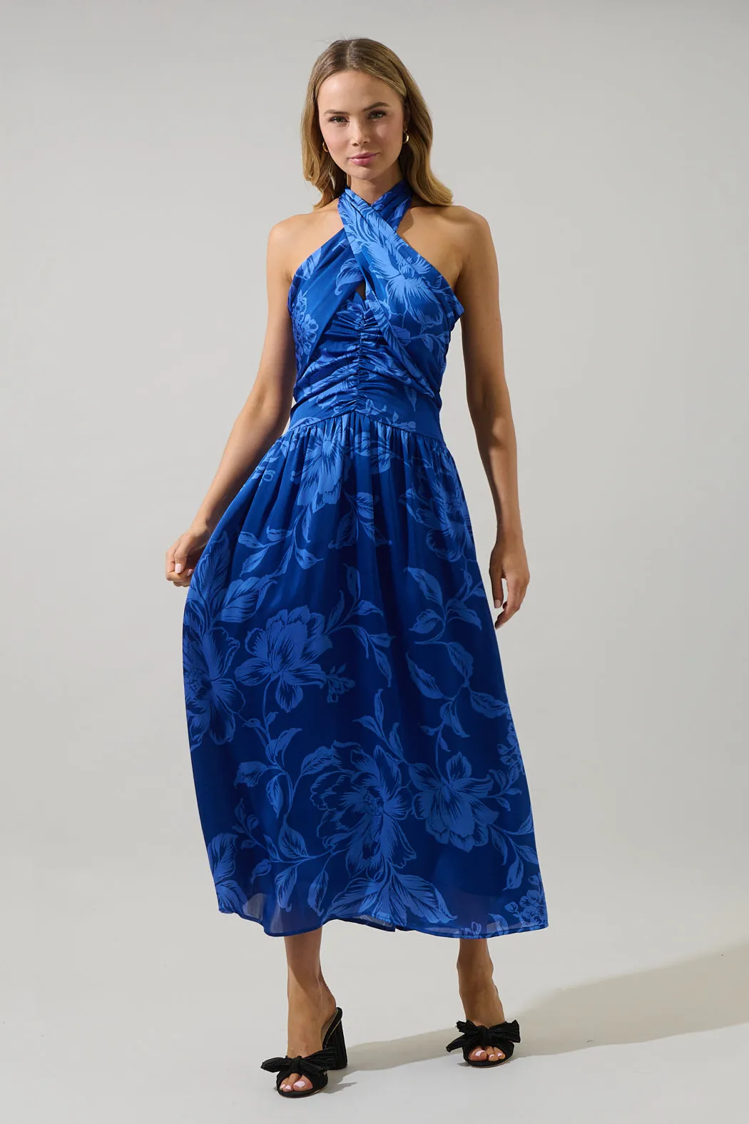 Ciara Floral Tiffi Halter Maxi Dress sold by Sugarlips