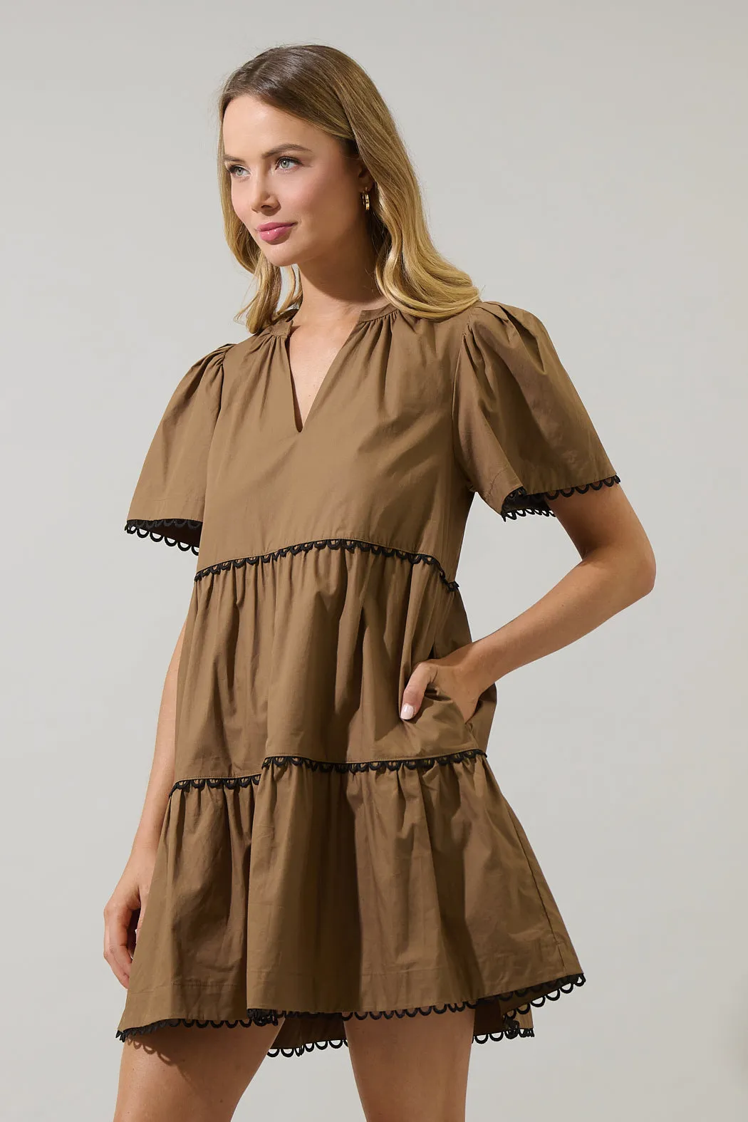 Amendia Poplin Tiered Mini Dress sold by Sugarlips product image thumbnail 3