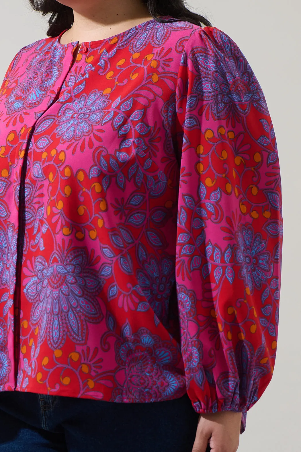 Darret Floral Marwa Long Sleeve Blouse Curve sold by Sugarlips product image thumbnail 5