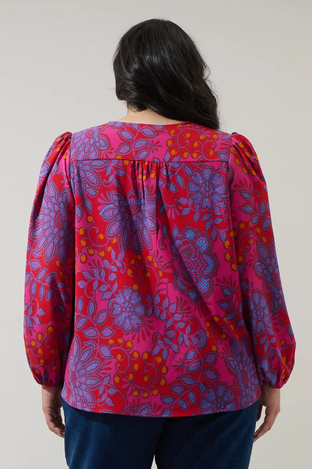 Darret Floral Marwa Long Sleeve Blouse Curve sold by Sugarlips product image thumbnail 2