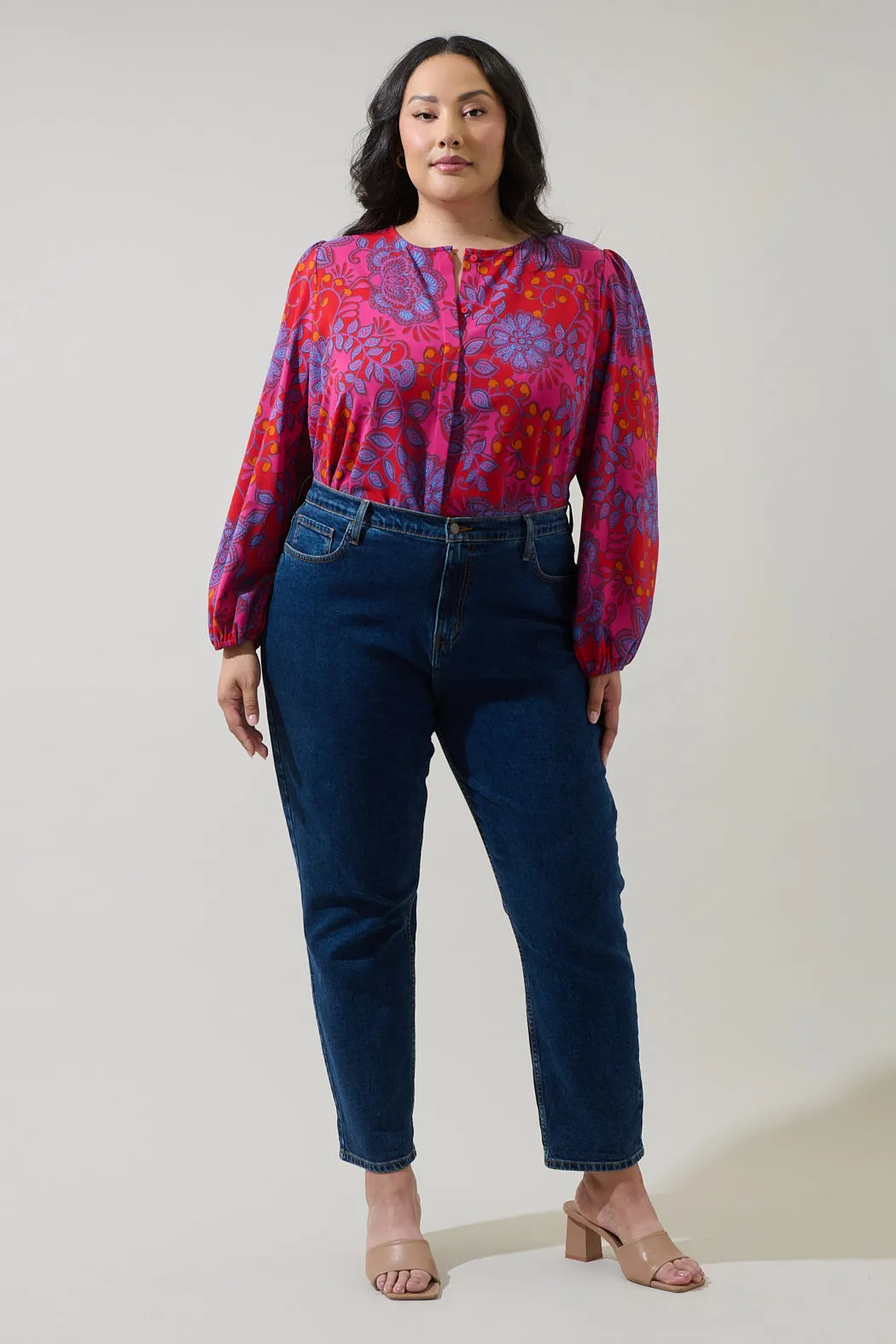 Darret Floral Marwa Long Sleeve Blouse Curve sold by Sugarlips product image thumbnail 4