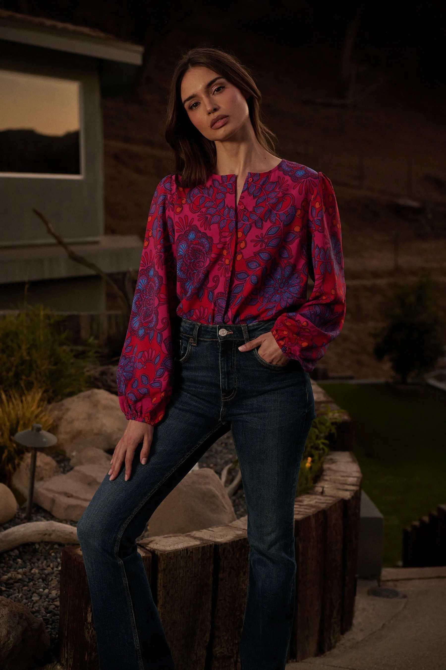 Darret Floral Marwa Long Sleeve Blouse sold by Sugarlips