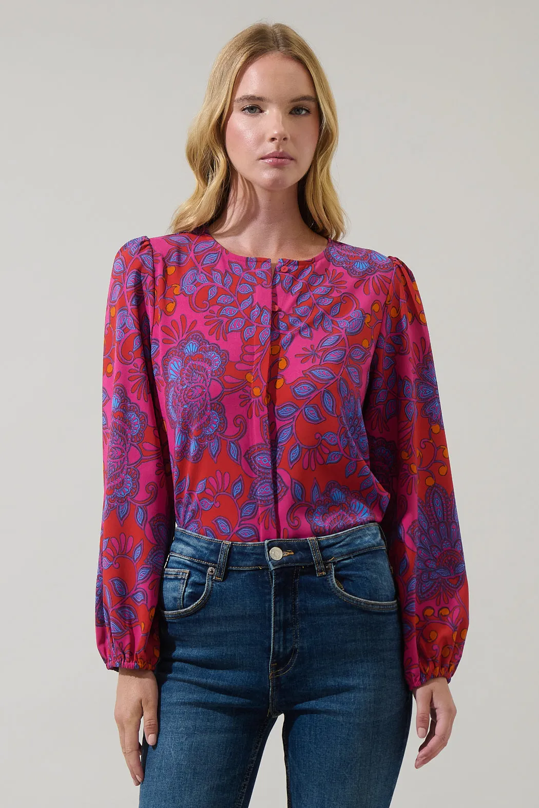 Darret Floral Marwa Long Sleeve Blouse sold by Sugarlips product image thumbnail 2