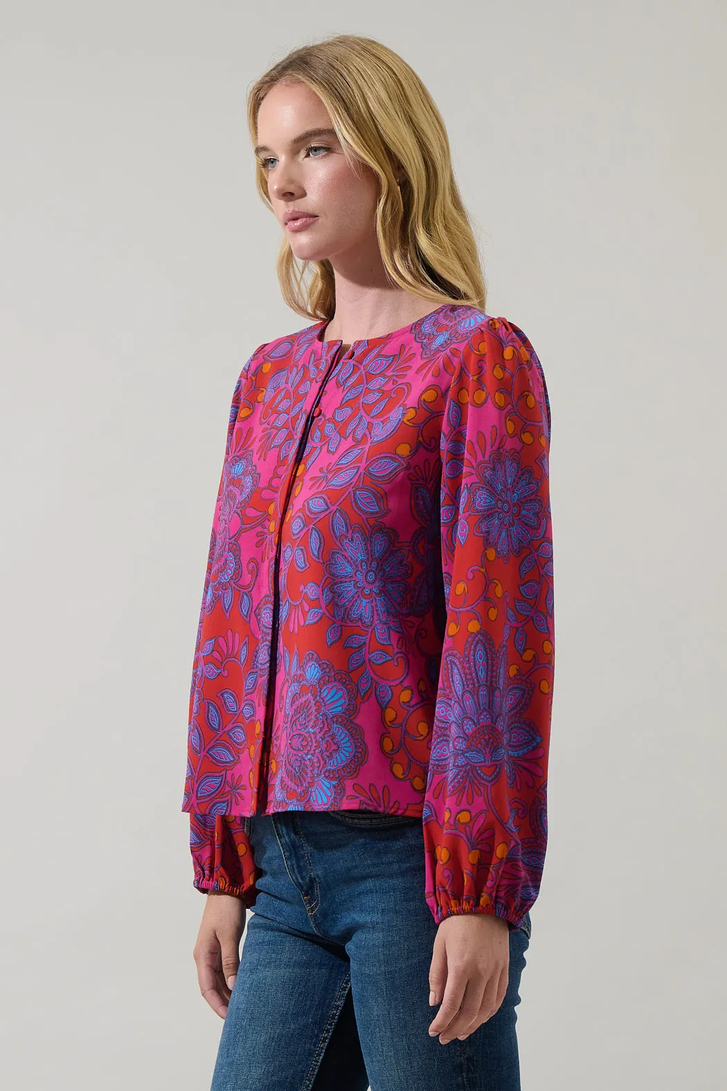 Darret Floral Marwa Long Sleeve Blouse sold by Sugarlips product image thumbnail 4
