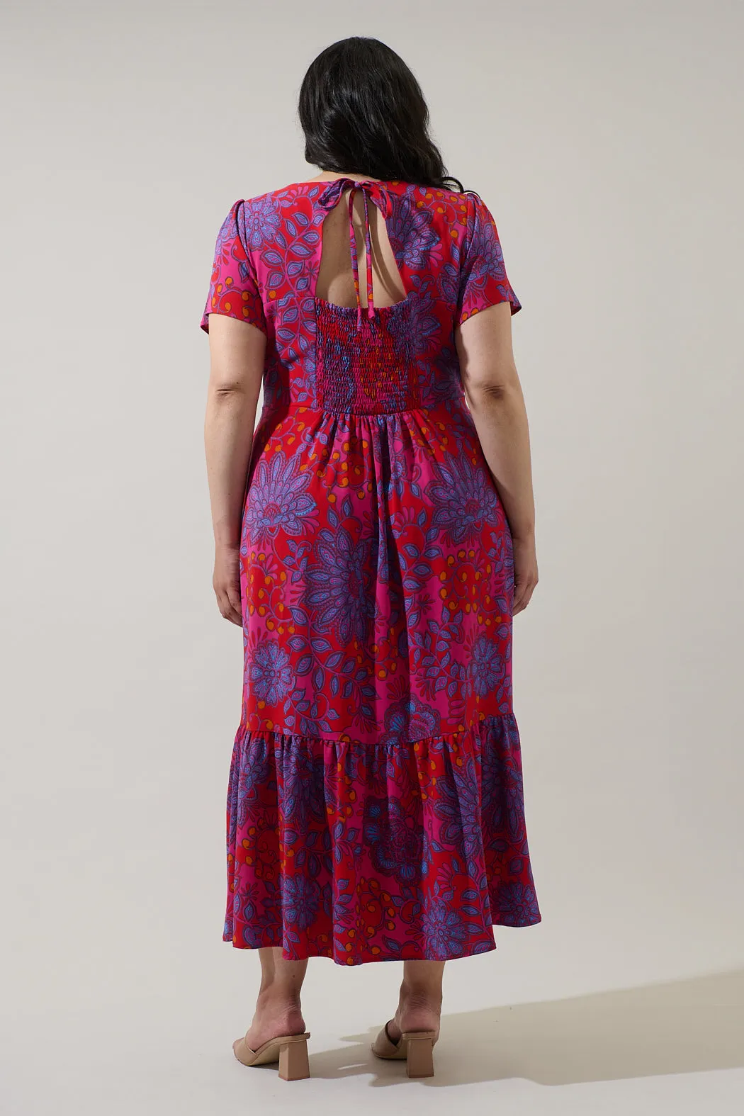 Darret Floral Orla Ruffle Maxi Dress Curve sold by Sugarlips product image thumbnail 2