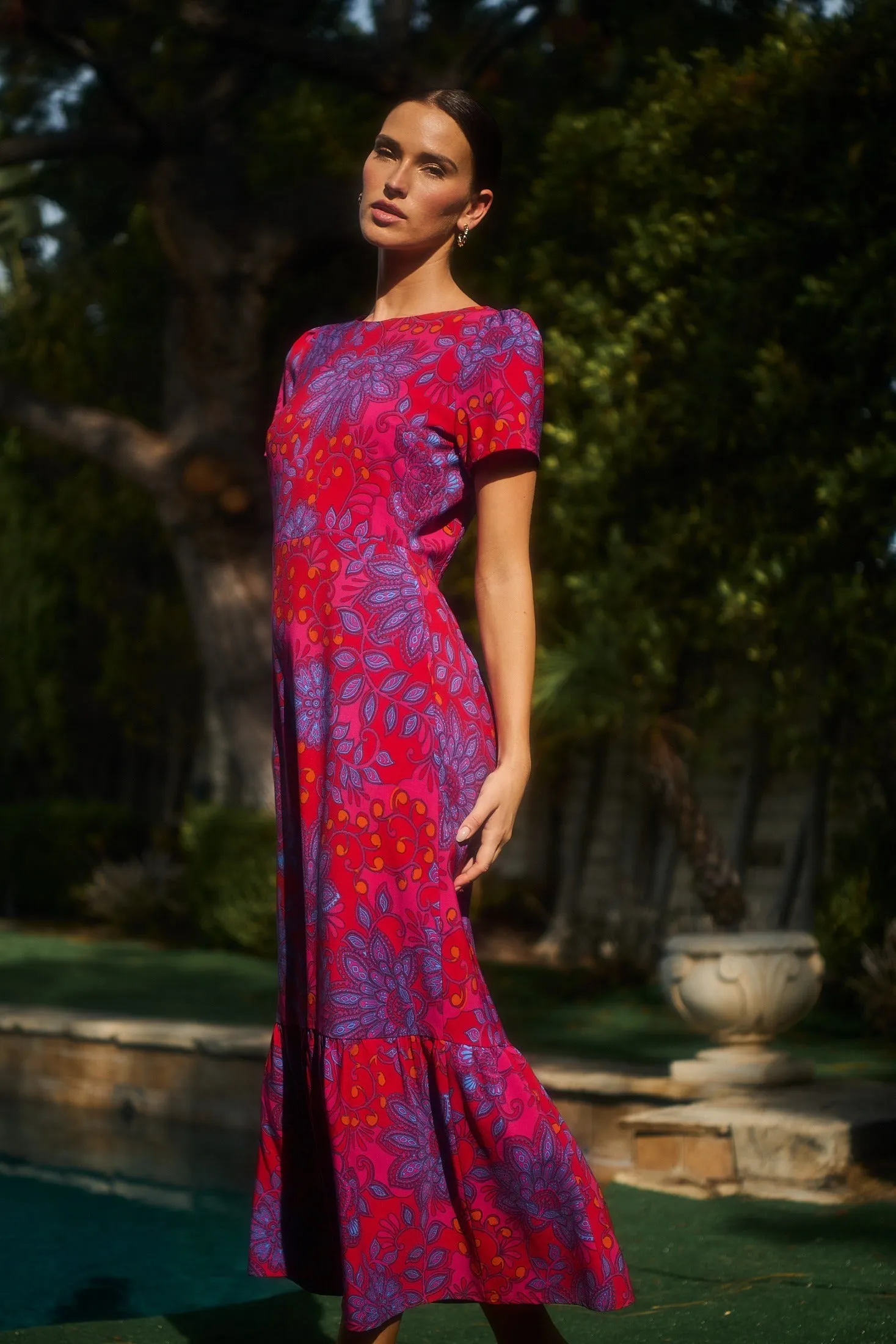 Darret Floral Orla Ruffle Maxi Dress sold by Sugarlips