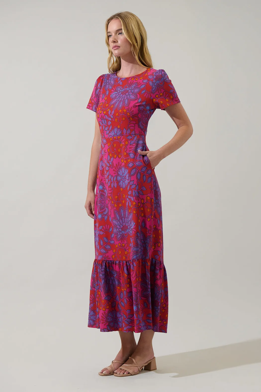 Darret Floral Orla Ruffle Maxi Dress sold by Sugarlips product image thumbnail 5